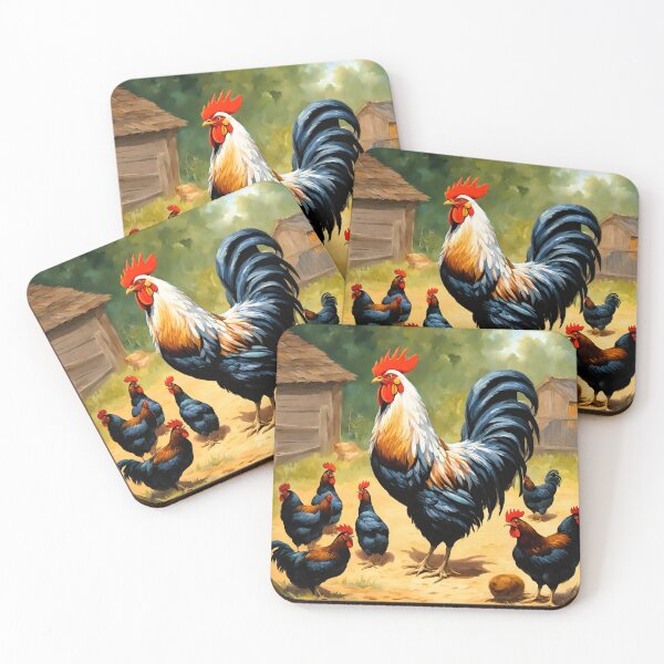 Item preview, a Gallic rooster his black hens designed and sold by janjacbu.