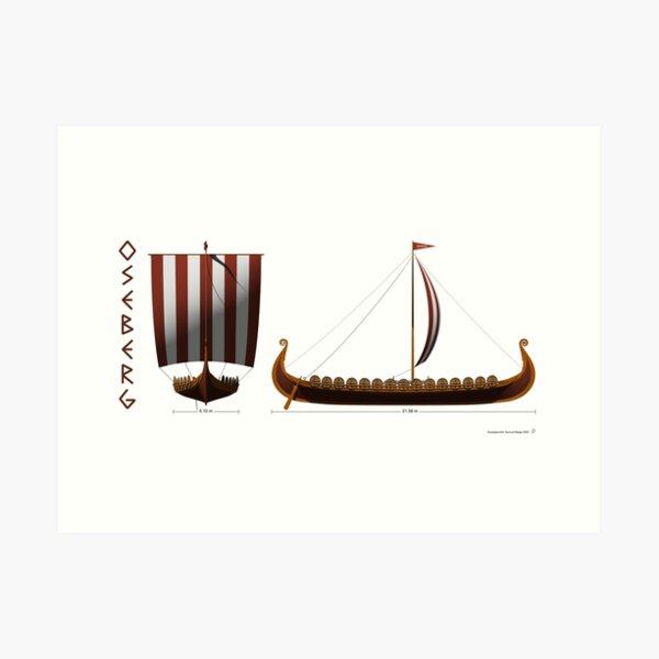 Oseberg Viking Ship Art Print