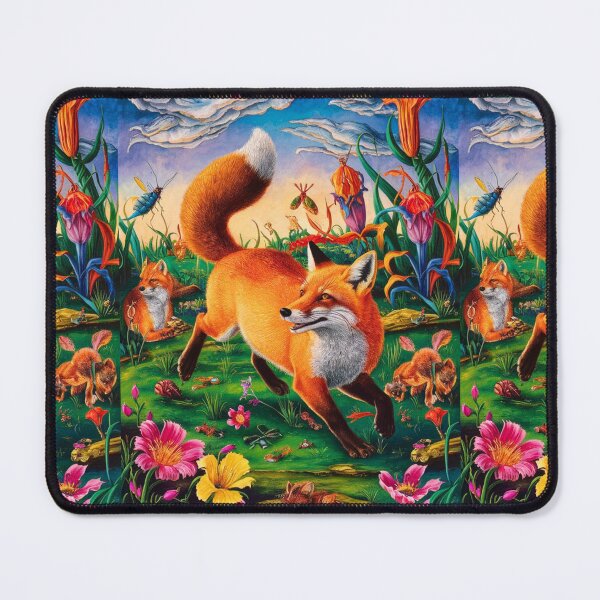 Item preview, Fox Portrait. Spring fox, floral fox, vintage fox, fox painting, Hieronymus Bosch style designed and sold by FoxVibes.