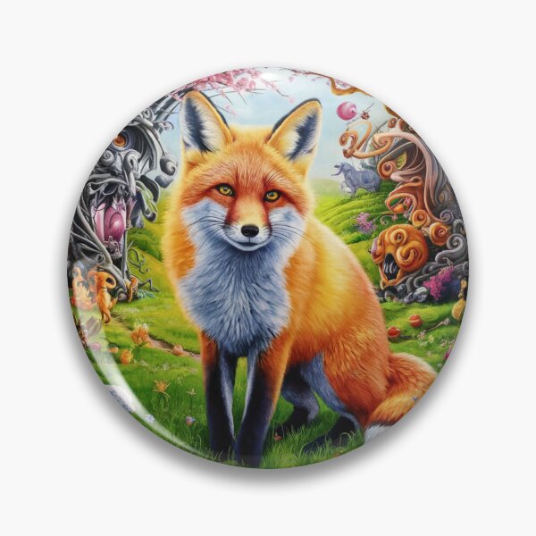 Artikelvorschau, Fuchs-Portrait. Frühlingsfuchs, Blumenfuchs, Vintage-Fuchs, Fuchs-Malerei, Hieronymus Bosch-Stil entworfen und verkauft von FoxVibes.