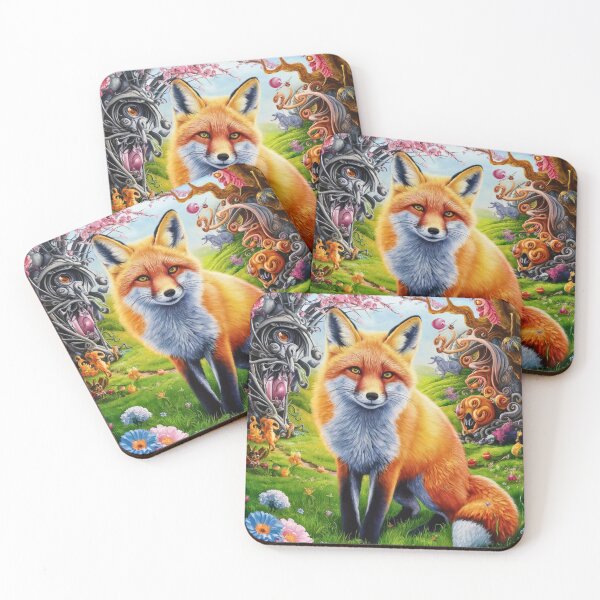 Artikelvorschau, Fuchs-Portrait. Frühlingsfuchs, Blumenfuchs, Vintage-Fuchs, Fuchs-Malerei, Hieronymus Bosch-Stil entworfen und verkauft von FoxVibes.