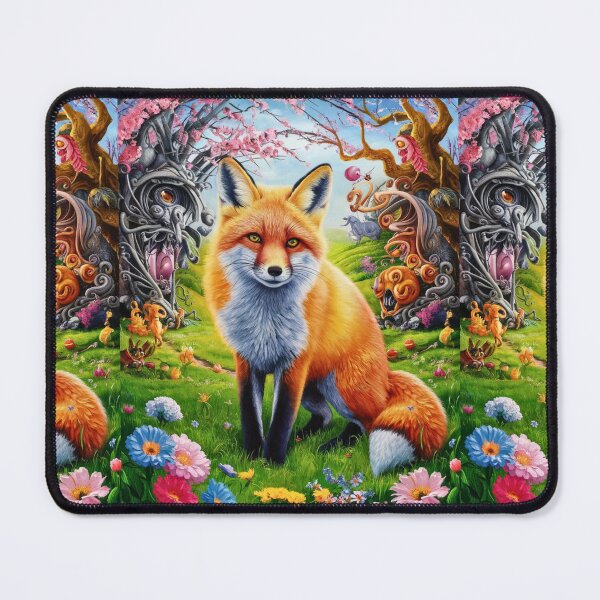 Item preview, Fox Portrait. Spring fox, floral fox, vintage fox, fox painting, Hieronymus Bosch style designed and sold by FoxVibes.