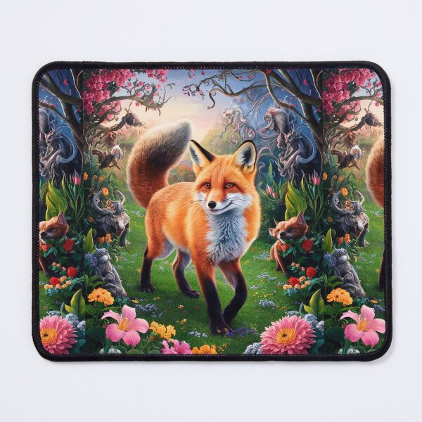Item preview, Fox Portrait. Spring fox, floral fox, vintage fox, fox painting, Hieronymus Bosch style designed and sold by FoxVibes.