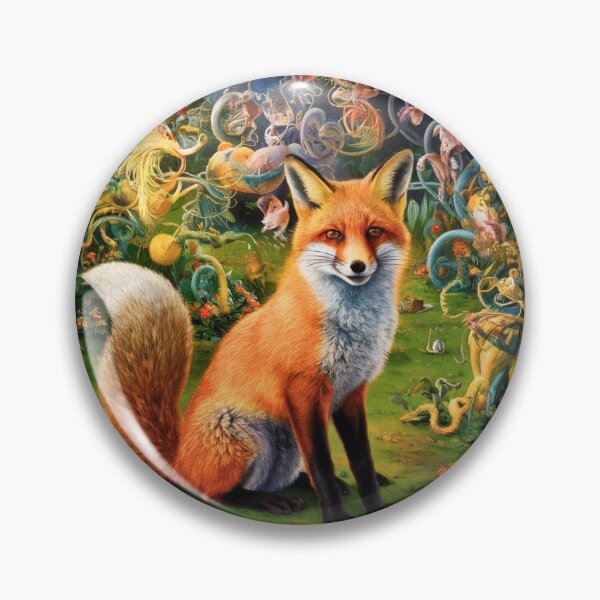 Artikelvorschau, Fuchs-Portrait. Frühlingsfuchs, Blumenfuchs, Vintage-Fuchs, Fuchs-Malerei, Hieronymus Bosch-Stil entworfen und verkauft von FoxVibes.