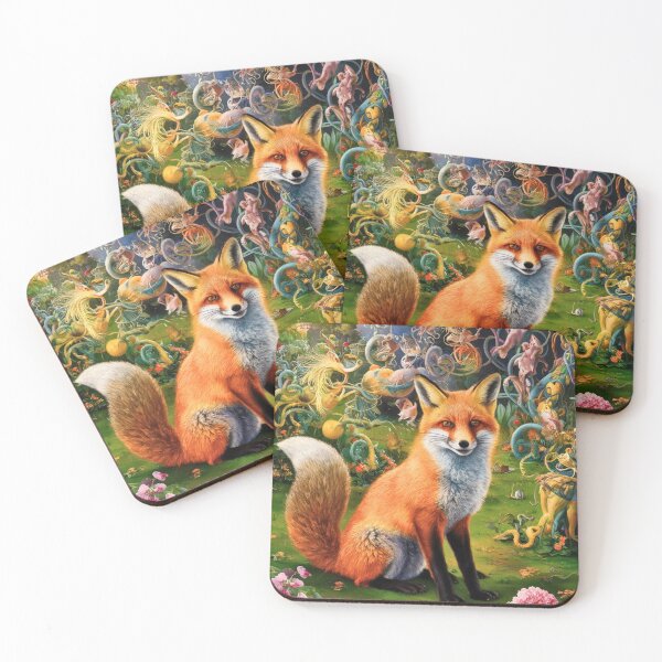 Artikelvorschau, Fuchs-Portrait. Frühlingsfuchs, Blumenfuchs, Vintage-Fuchs, Fuchs-Malerei, Hieronymus Bosch-Stil entworfen und verkauft von FoxVibes.