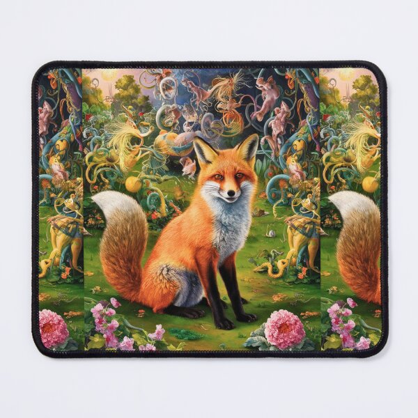 Item preview, Fox Portrait. Spring fox, floral fox, vintage fox, fox painting, Hieronymus Bosch style designed and sold by FoxVibes.