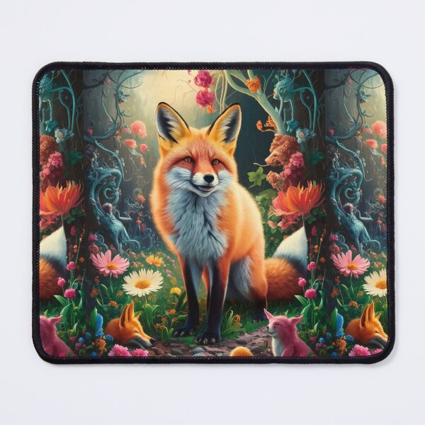 Item preview, Fox Portrait. Spring fox, floral fox, vintage fox, fox painting, Hieronymus Bosch style designed and sold by FoxVibes.