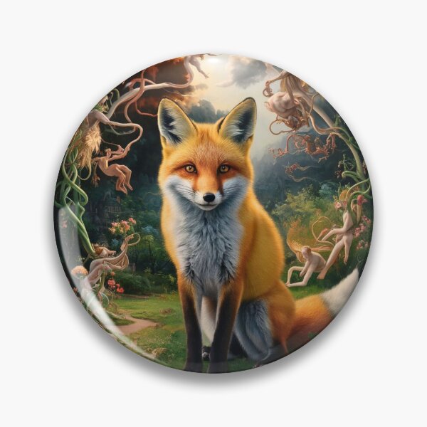 Artikelvorschau, Fuchs-Portrait. Frühlingsfuchs, Blumenfuchs, Vintage-Fuchs, Fuchs-Malerei, Hieronymus Bosch-Stil entworfen und verkauft von FoxVibes.