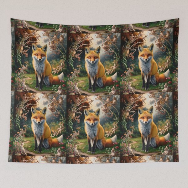 Artikelvorschau, Fuchs-Portrait. Frühlingsfuchs, Blumenfuchs, Vintage-Fuchs, Fuchs-Malerei, Hieronymus Bosch-Stil entworfen und verkauft von FoxVibes.