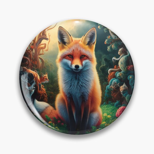 Item preview, Fox Portrait. Spring fox, floral fox, vintage fox, fox painting, Hieronymus Bosch style designed and sold by FoxVibes.