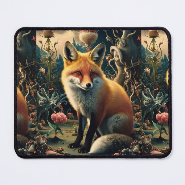 Item preview, Fox Portrait. Spring fox, floral fox, vintage fox, fox painting, Hieronymus Bosch style designed and sold by FoxVibes.