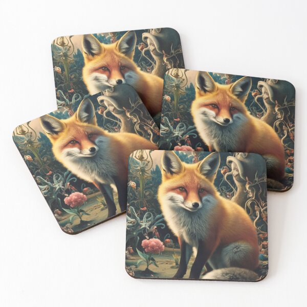 Artikelvorschau, Fuchs-Portrait. Frühlingsfuchs, Blumenfuchs, Vintage-Fuchs, Fuchs-Malerei, Hieronymus Bosch-Stil entworfen und verkauft von FoxVibes.