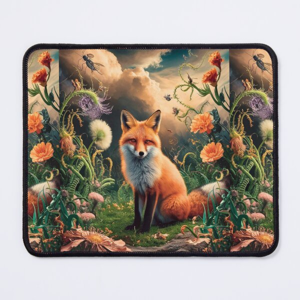 Item preview, Fox Portrait. Spring fox, floral fox, vintage fox, fox painting, Hieronymus Bosch style designed and sold by FoxVibes.