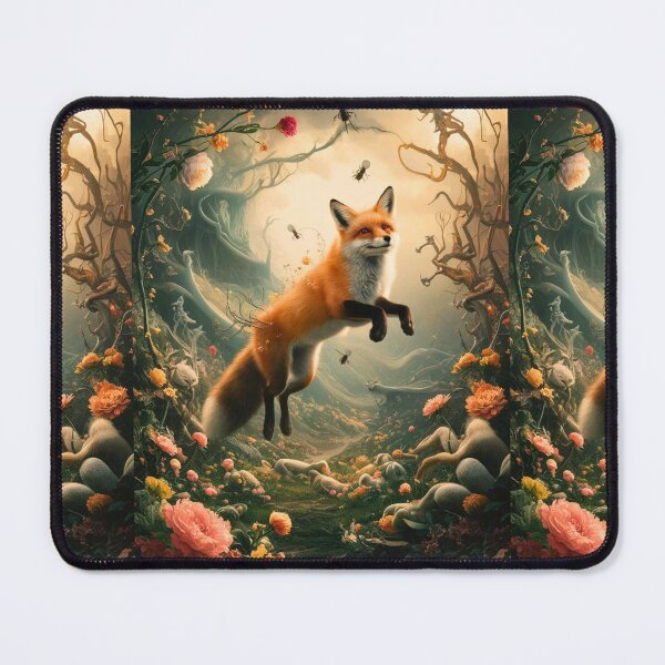 Item preview, Fox Portrait. Spring fox, floral fox, vintage fox, fox painting, Hieronymus Bosch style designed and sold by FoxVibes.