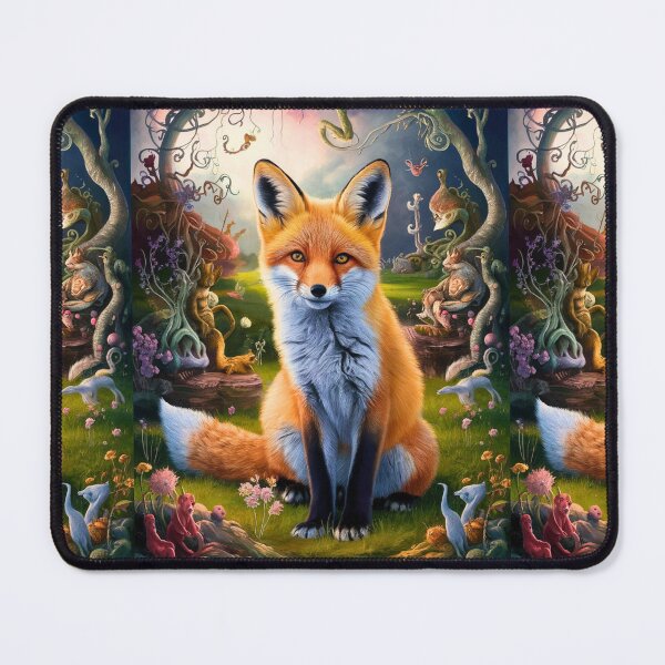 Item preview, Fox Portrait. Spring fox, floral fox, vintage fox, fox painting, Hieronymus Bosch style designed and sold by FoxVibes.