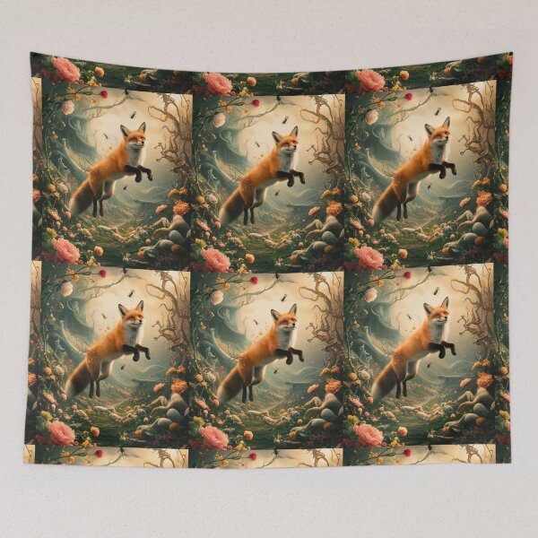 Artikelvorschau, Fuchs-Portrait. Frühlingsfuchs, Blumenfuchs, Vintage-Fuchs, Fuchs-Malerei, Hieronymus Bosch-Stil entworfen und verkauft von FoxVibes.