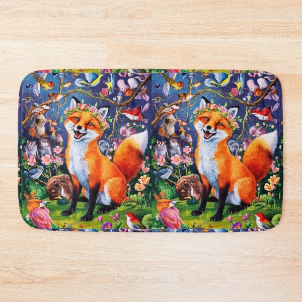 Item preview, Fox Portrait. Spring fox, floral fox, vintage fox, fox painting, Hieronymus Bosch style designed and sold by FoxVibes.