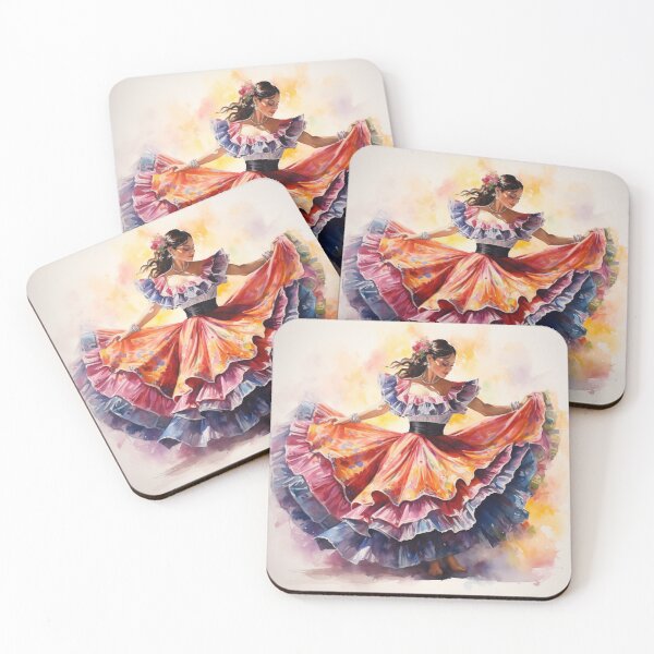 Item preview,  Bailarina folklórica - Arte de acuarela de inspiración barroca designed and sold by Aurora-Solaris.