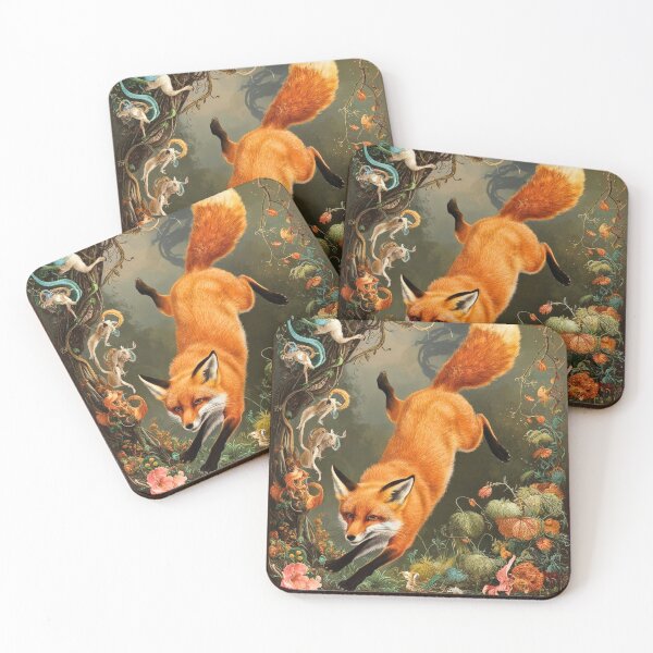 Artikelvorschau, Fuchs-Portrait. Frühlingsfuchs, Blumenfuchs, Vintage-Fuchs, Fuchs-Malerei, Hieronymus Bosch-Stil entworfen und verkauft von FoxVibes.