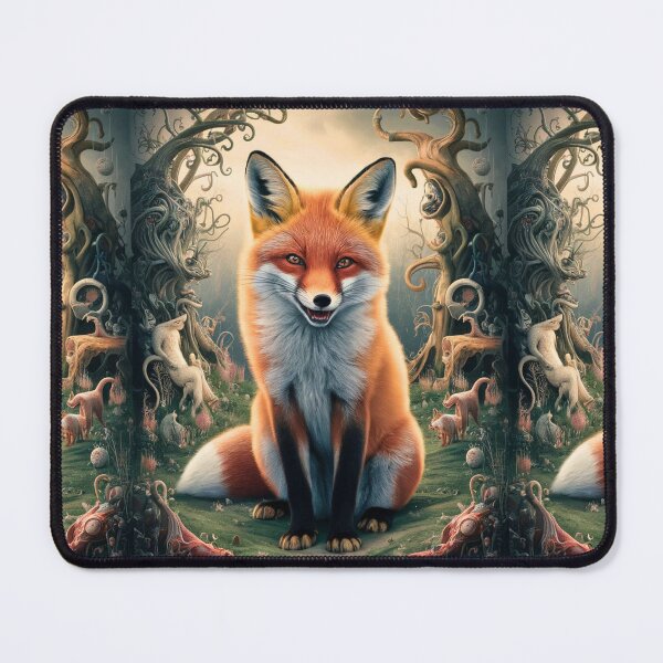 Item preview, Fox Portrait. Spring fox, floral fox, vintage fox, fox painting, Hieronymus Bosch style designed and sold by FoxVibes.