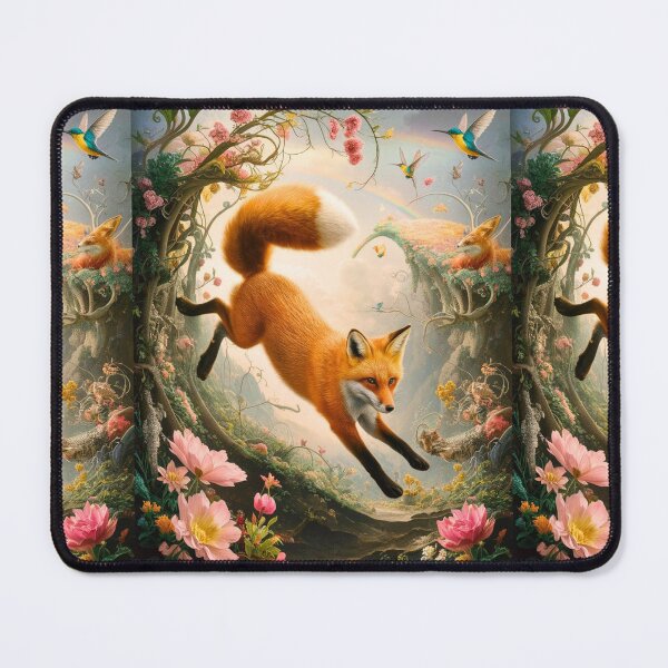 Item preview, Fox Portrait. Spring fox, floral fox, vintage fox, fox painting, Hieronymus Bosch style designed and sold by FoxVibes.