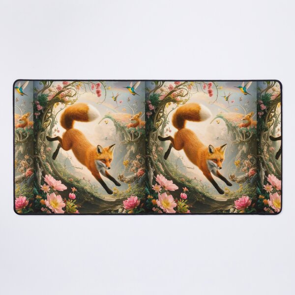 Item preview, Fox Portrait. Spring fox, floral fox, vintage fox, fox painting, Hieronymus Bosch style designed and sold by FoxVibes.