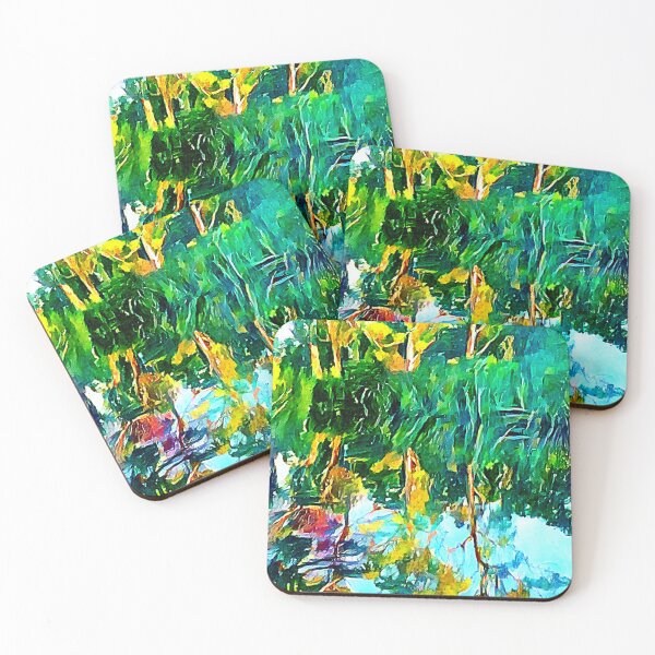Item preview, Abstract Digital Painting Trees On A River From Walls Of Fame designed and sold by WallsOfFameAust.