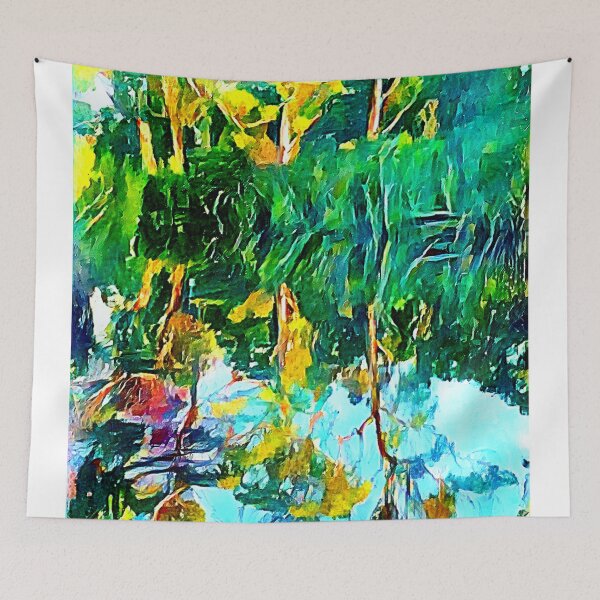 Item preview, Abstract Digital Painting Trees On A River From Walls Of Fame designed and sold by WallsOfFameAust.