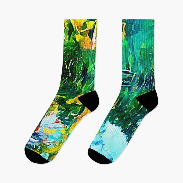 Item preview, Abstract Digital Painting Trees On A River From Walls Of Fame designed and sold by WallsOfFameAust.