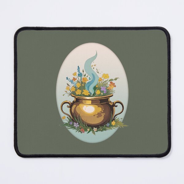 Item preview, Floral Witch Cauldron, inspired by "The Magic Circle" by John William Waterhouse designed and sold by BovineDesignsCA.