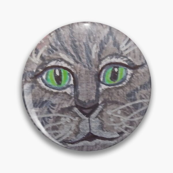 Item preview, face of a beautiful gray and white cat. designed and sold by Valeriepepper.