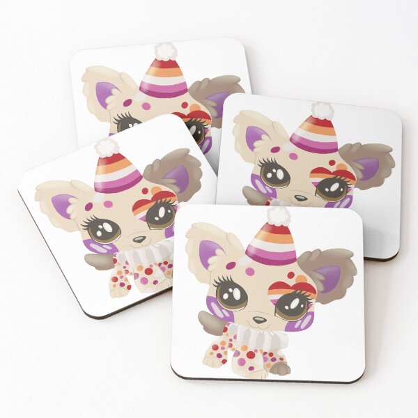 Item preview, lesbian pride littlest pet shop clown puppy designed and sold by oxxxenfree.