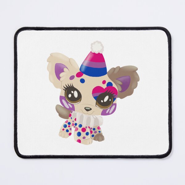 Item preview, bisexual pride littlest pet shop clown puppy designed and sold by oxxxenfree.