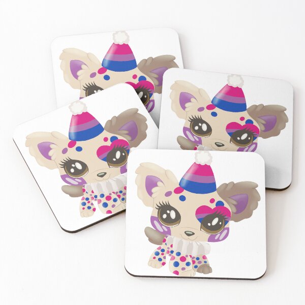 Item preview, bisexual pride littlest pet shop clown puppy designed and sold by oxxxenfree.