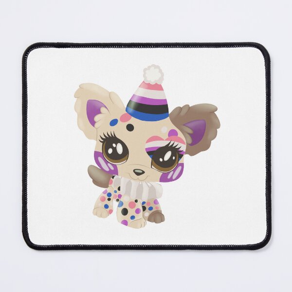 Item preview, genderfluid pride littlest pet shop clown puppy designed and sold by oxxxenfree.