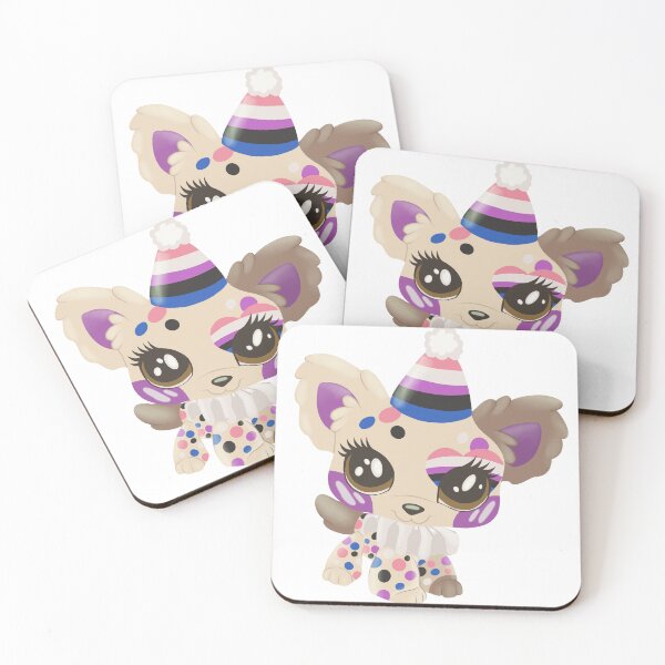 Item preview, genderfluid pride littlest pet shop clown puppy designed and sold by oxxxenfree.