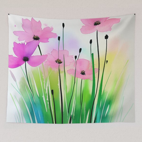 Item preview, Pink Watercolor Flowers Abstract Impressionism designed and sold by rowanlafolle.