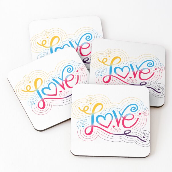 Item preview, Love Swirl Doodle Polyamory Pride Flag Lettering designed and sold by JoyfulJen.