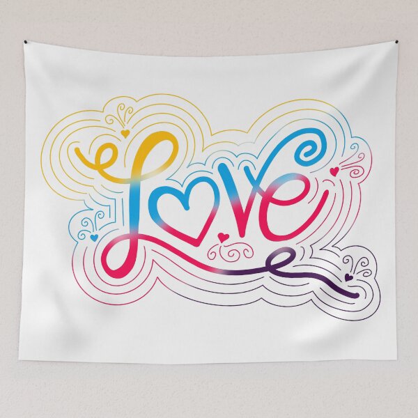 Item preview, Love Swirl Doodle Polyamory Pride Flag Lettering designed and sold by JoyfulJen.