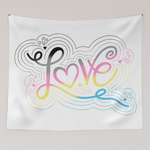 Item preview, Love Swirl Doodle Polygender Pride Flag Lettering designed and sold by JoyfulJen.