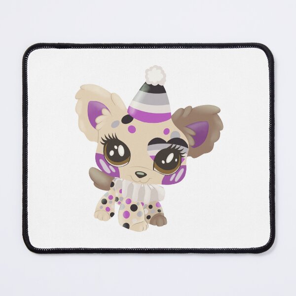 Item preview, asexual pride littlest pet shop clown puppy designed and sold by oxxxenfree.