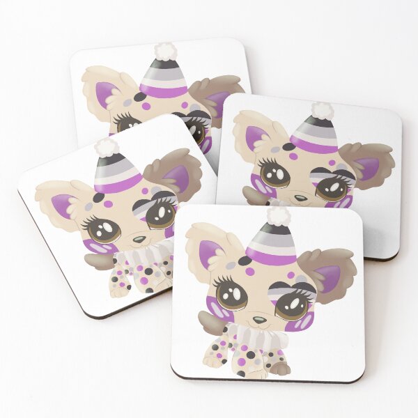 Item preview, asexual pride littlest pet shop clown puppy designed and sold by oxxxenfree.