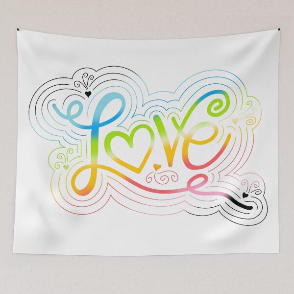 Item preview, Love Swirl Doodle Queer Pride Flag Lettering designed and sold by JoyfulJen.