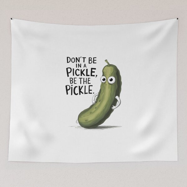 Item preview, In a pickle, FunnyFits70, Funny, Humor, Dill, cucumber, relish, meme, cool, snack, foodie, sticker, relish, rad, retro, chillax, coolness, jam, trouble, apparel, hip, design, chill, beach, juice designed and sold by FunnyFits70.