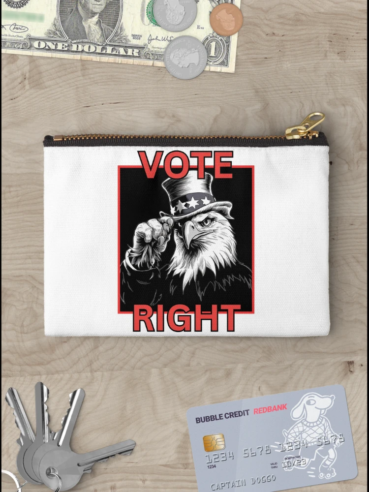 Thumbnail 3 of 4, Zipper Pouch, VOTE RIGHT designed and sold by RWCarpenter.