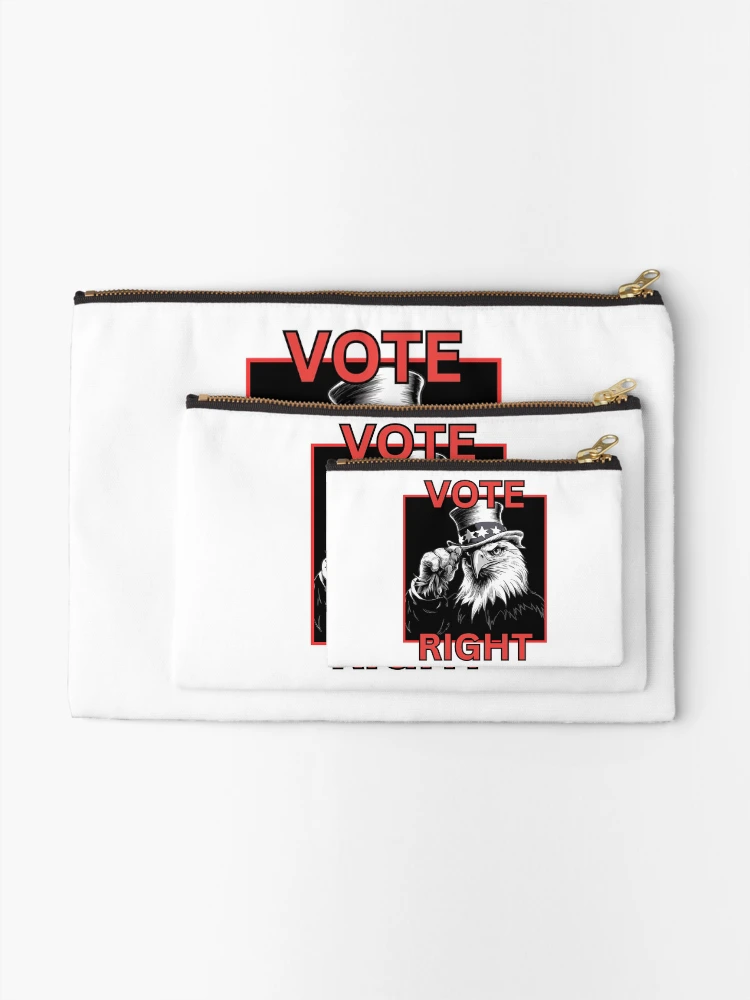 Thumbnail 2 of 4, Zipper Pouch, VOTE RIGHT designed and sold by RWCarpenter.