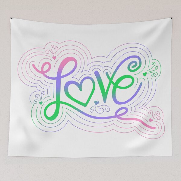 Item preview, Love Swirl Doodle Trigender Pride Flag Lettering designed and sold by JoyfulJen.