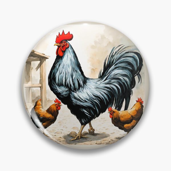 Item preview, a black Gallic rooster and his hens designed and sold by janjacbu.