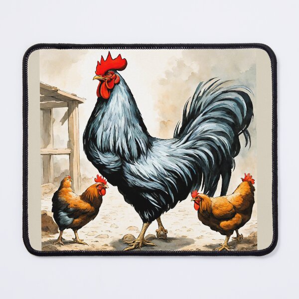 Item preview, a black Gallic rooster and his hens designed and sold by janjacbu.