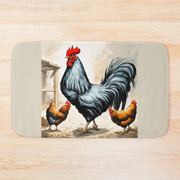 Item preview, a black Gallic rooster and his hens designed and sold by janjacbu.